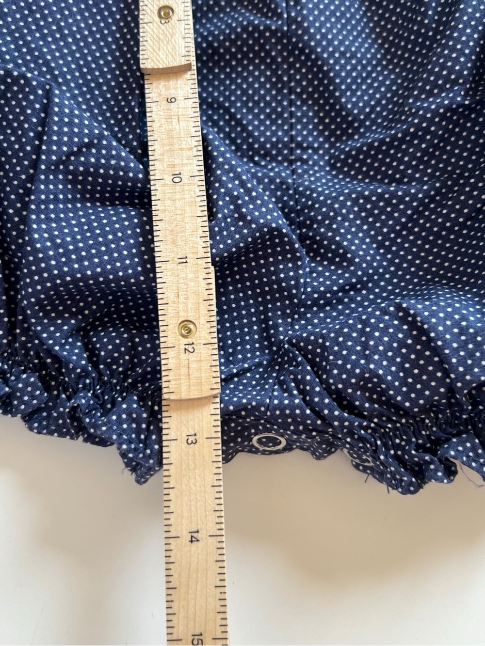 Vintage Navy French Dot Nautical Boat Bubble Romper | 0-6m - Picture 5 of 5